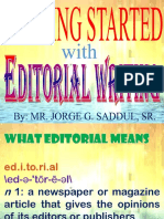 Getting Started With Editorial Writing
