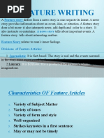 Feature Writing | PDF