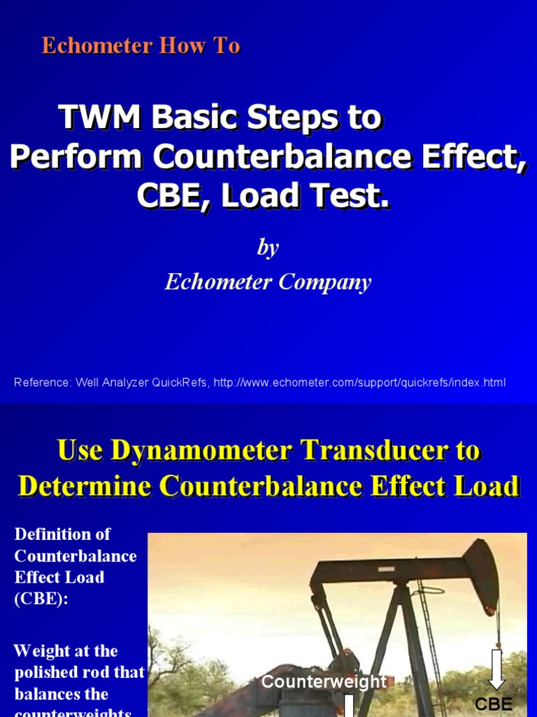 TWM Basic Steps To Perform Counterbalance Effect, CBE, Load Test PDF