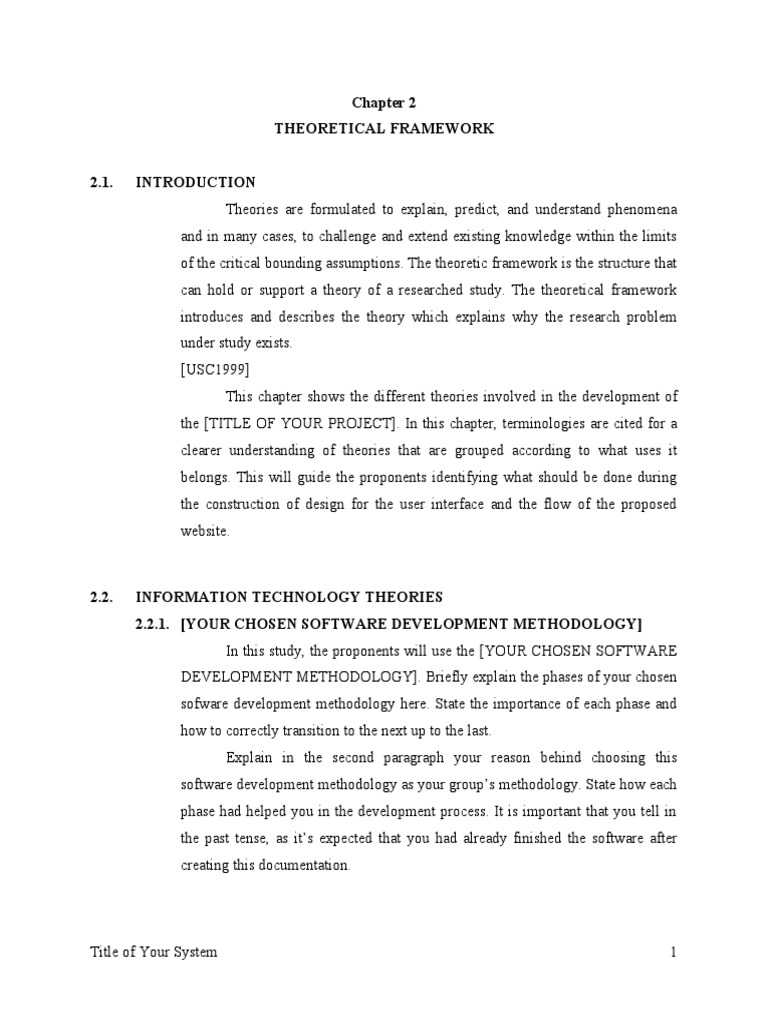Capstone Project Documentation Chapter Two Sample Template Pdf