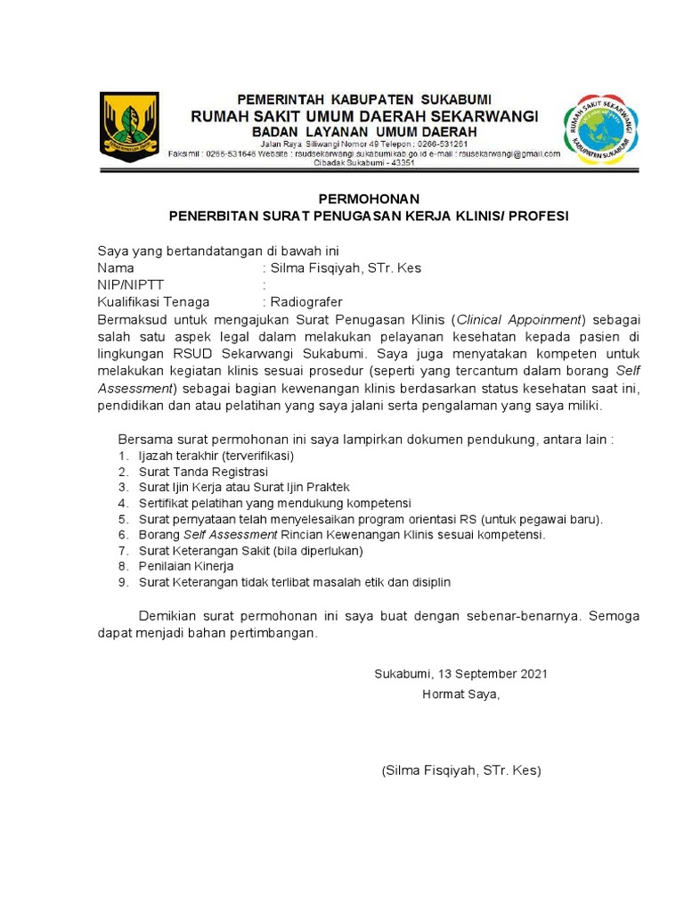 Permohonan Surat Penugasan Radiografer | PDF | Sains & Matematika