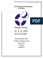 Integrated Program in Management IIM Indore: Essential Human Values Usefulness of Bhagavad Gita