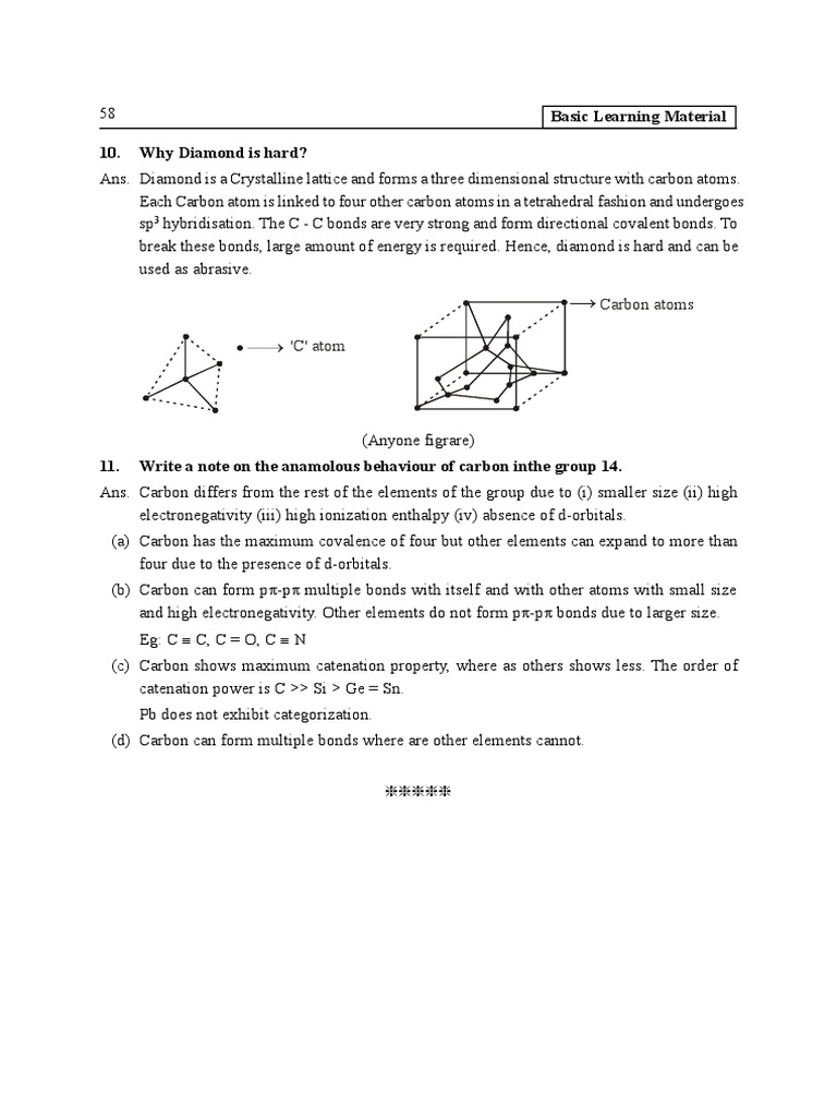 Basic Learning Material 10. Why Diamond Is Hard? Carbon Atoms