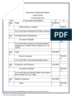 Pedro Santos' Transportation Business General Journal For The Month of July