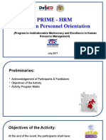 PRIME-HRM Orientation