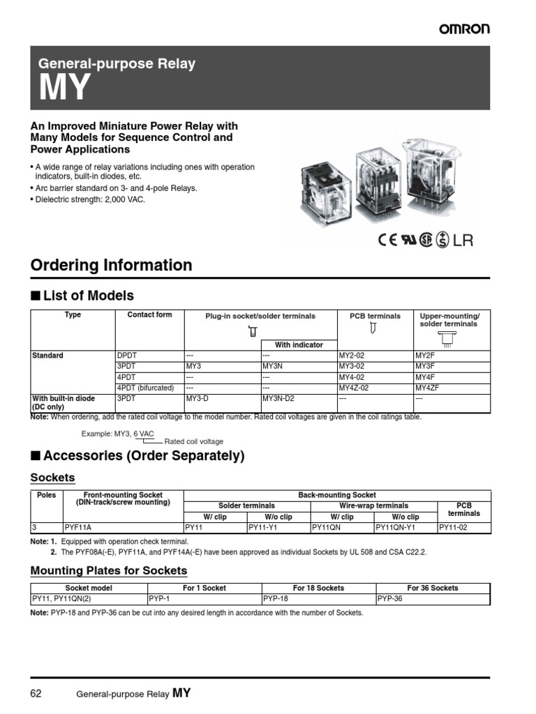 PYF11A | PDF | Relay | Alternating Current