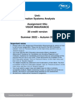 Unit: Information Systems Analysis Assignment Title: Visor Insurance 20 Credit Version Summer 2022 - Autumn 2022