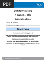 Skills For Computing 4 September 2018 Examination Paper