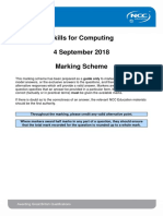 Skills For Computing 4 September 2018 Marking Scheme