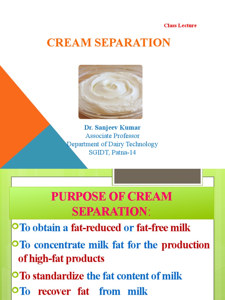 Cream Separation PDF Milk Cream