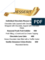 Dessert: Individual Chocolate Mousse Cake 550
