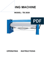 Folding Machine: MODEL: TB 2020