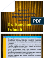 Strategy Formulation, Implementation and Evaluation: Dr. Kanchan Fulmali