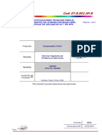 Cod: ET.8.001.SP.B: Especificaciones Técnicas para El Suministro de Chapas Pintadas para Montaje de Celdas de M.T. en Sf6