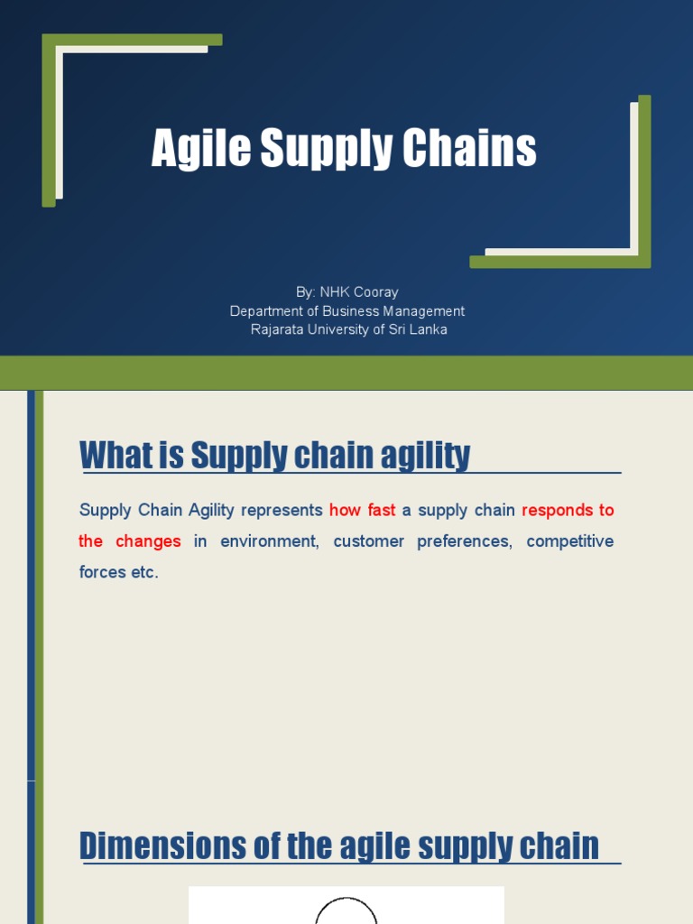 Understanding Agile Supply Chains | PDF | Supply Chain | Marketing
