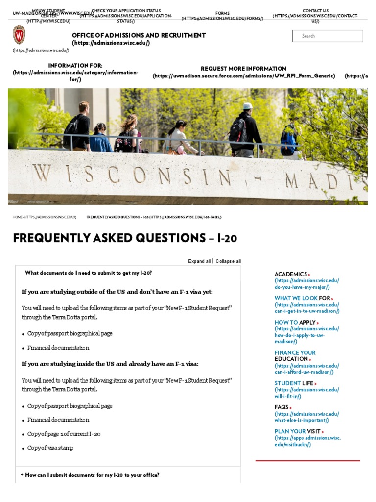 Frequently Asked Questions - I-20 - Office of Admissions and ...