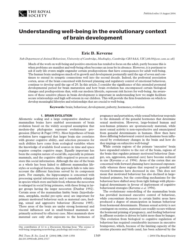 Evolutionary Insights on Brain Well-Being | PDF | Obsessive–Compulsive ...