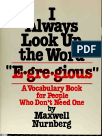 Maxwell Nurnberg - I Always Look Up The Word - Egregious - A Vocabulary Book For People Who Don't Need One (1987 (1981), Prentice Hall Press)