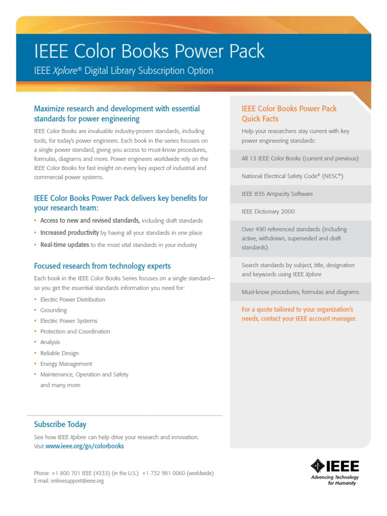 Ieee Color Books Powerpack Facts Institute Of Electrical And