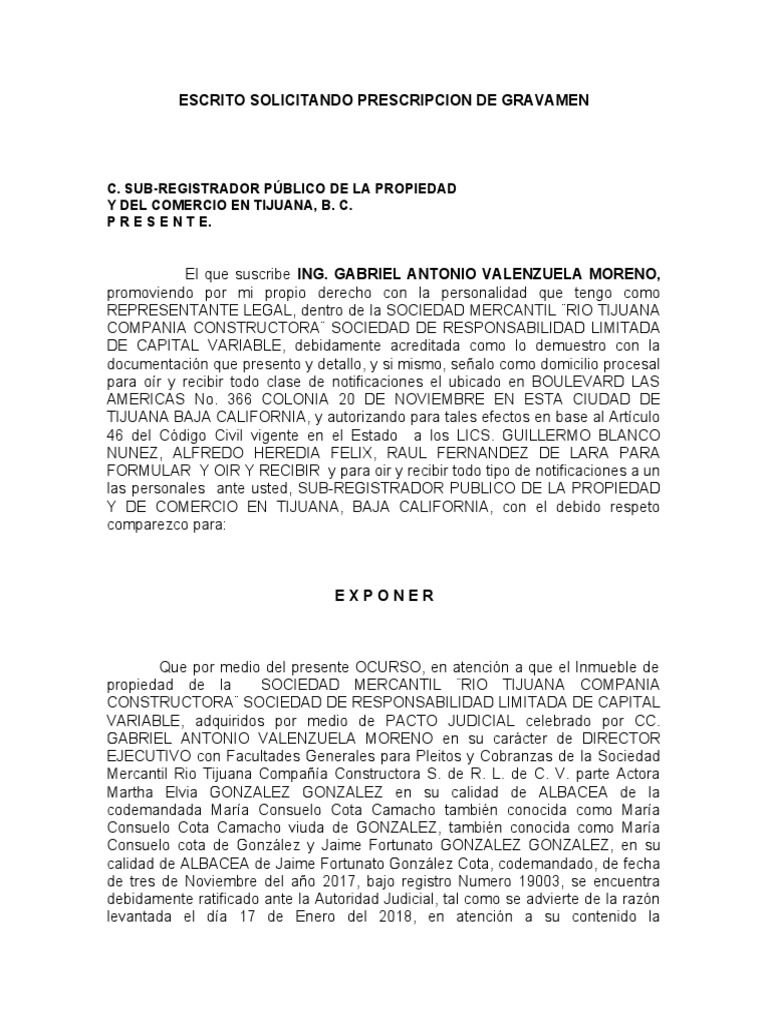 Prescripcion de Gravamen PDF Ley común Conceptos legales