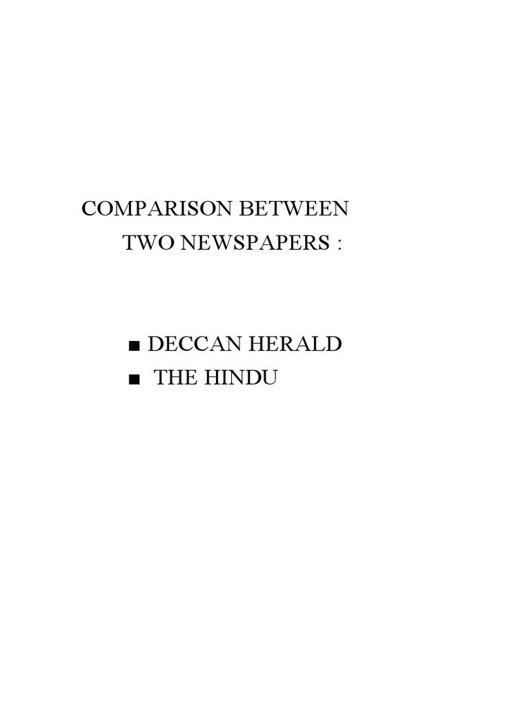 research papers on comparison of newspapers
