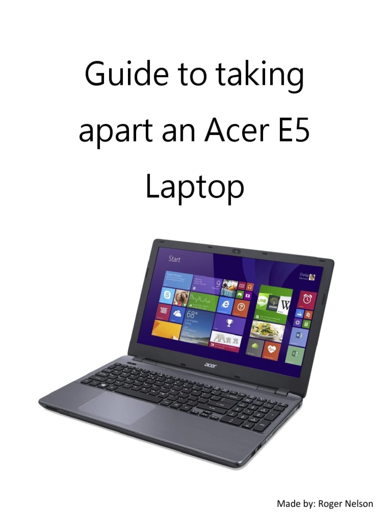 Acer E5 Laptop Disassembly Guide | PDF | Games & Activities