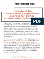 Worksheet For Chris Bailey Hyperfocus Secrets For Better Productivity Episode 247