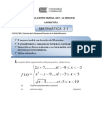 Matemática 2.1 evaluación parcial problemas funciones