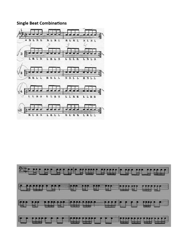 Single Beat Combinations PDF