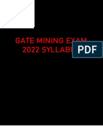 Gate Mining Exam-2022 Syllabus