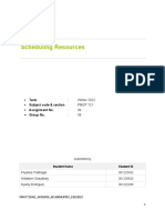 Scheduling Resources: Term: Winter 2022 Subject Code & Section: PMGT 721 Assignment No.: 04 Group No.: 09