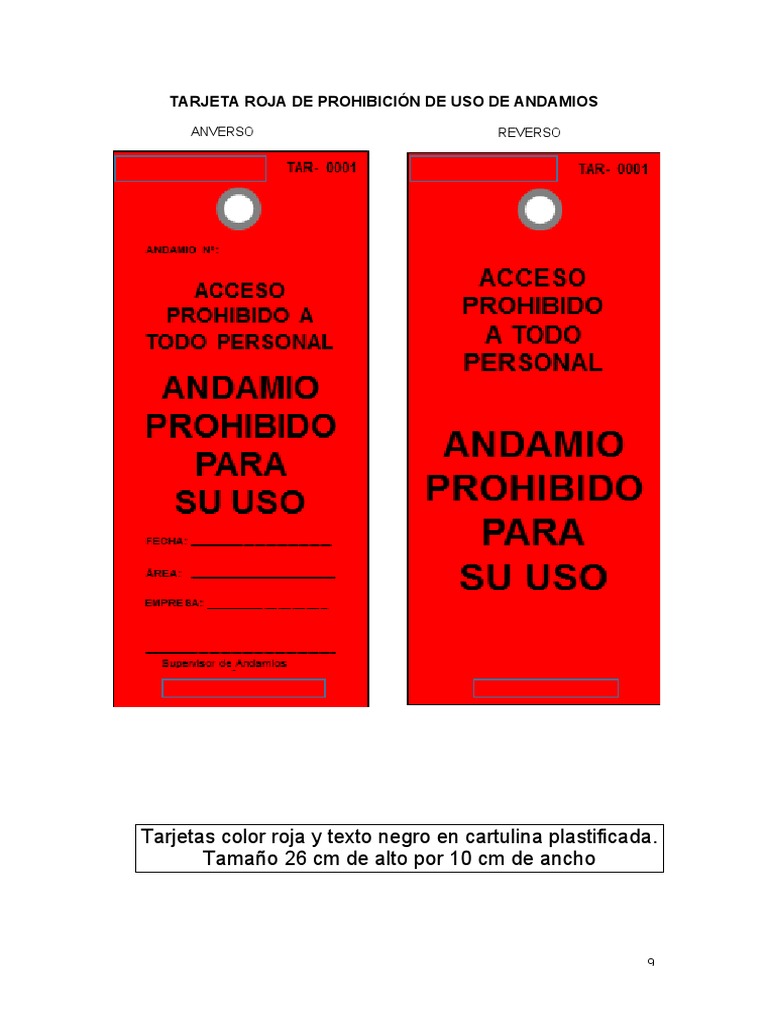 Tarjetas de Andamio | PDF