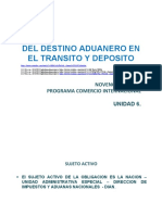 Unidad 6. Cdel Destino Aduanero en El Deposito