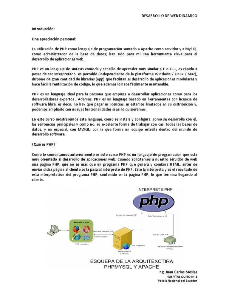 Introducción a PHP para Desarrollo Web | PDF | Php | Aplicación web