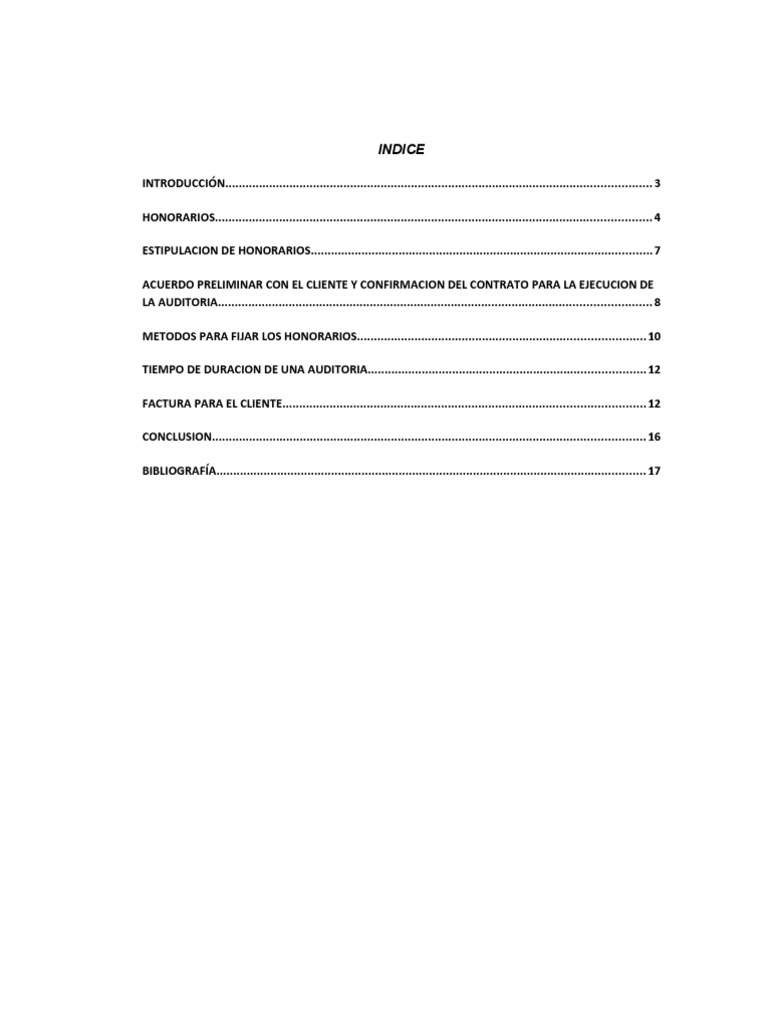 Honorarios de Auditoría: Tipos y Métodos | PDF | Auditoría | Salario