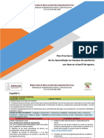 ESPAÑOL Plan Prioritario para la Recuperación de los Aprendizajes en tiempos de pandemia con base en el perfil de eg