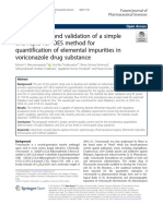 Development and Validation of A Simple and Rapid ICP-OES Method For Quantification of Elemental Impurities in Voriconazole Drug Substance