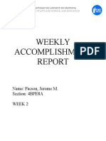 Weekly Accomplishment: Name: Pacson, Jerome M. Section: 4BPE8A Week 2