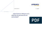 Actividad 2 Que Factores Influyen en La Salud de Las Personas de Mi Comunidad