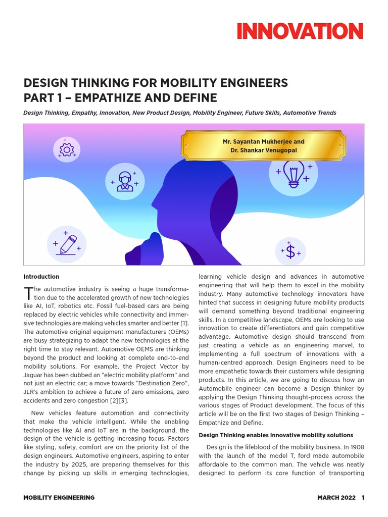Design Thinking in Mobility Engineering | PDF | Design Thinking | Empathy