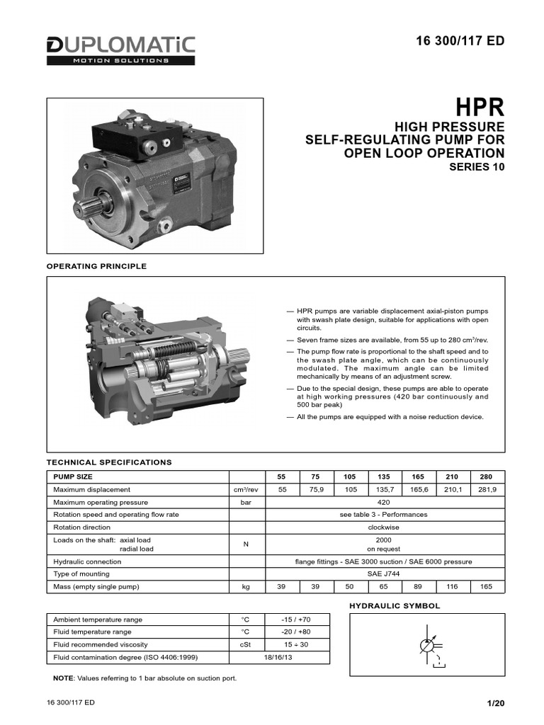 Piston Pump High Pressure HPR PDF Pump Viscosity