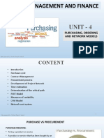 Unit 4 Purchasing, Contracting, Network Models