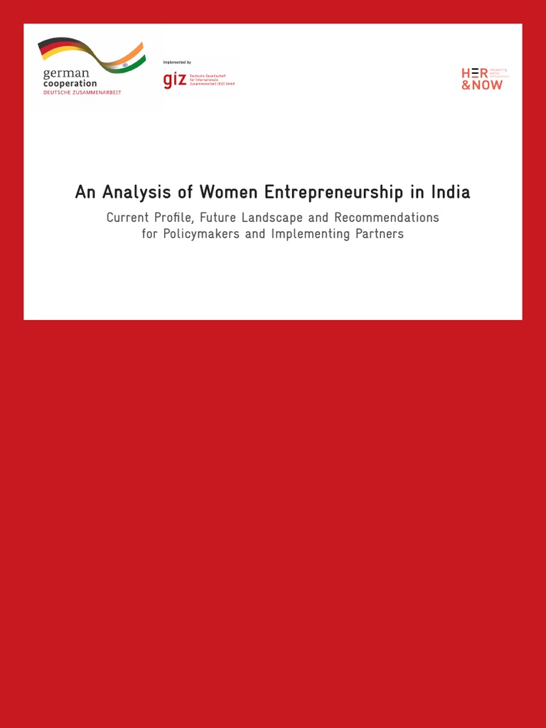 Women Entrepreneurship in India Analysis | PDF | Entrepreneurship ...