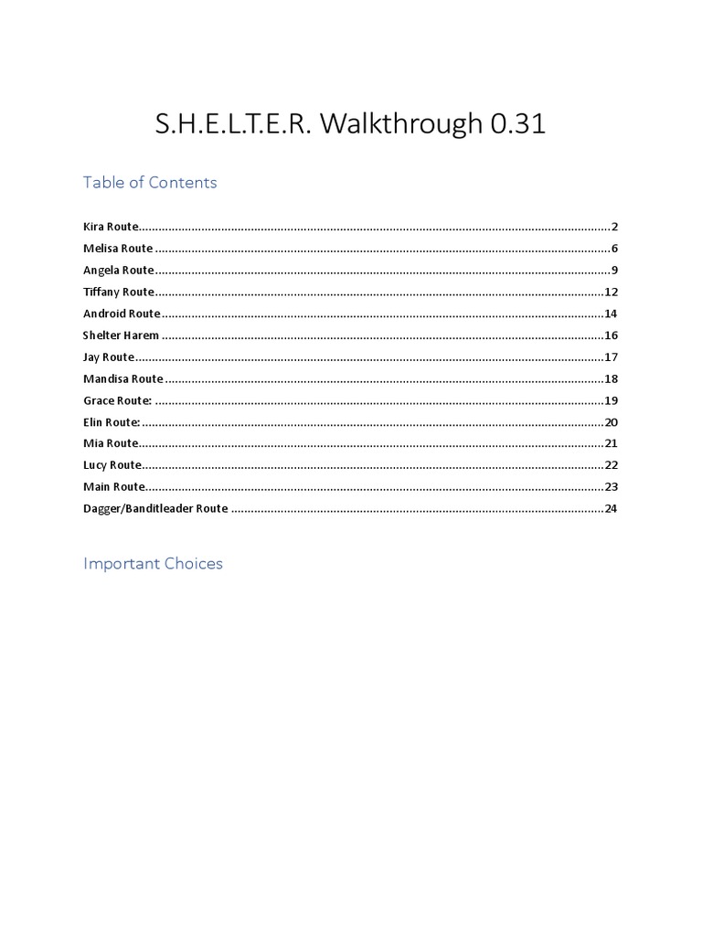 Shelter An Apocalyptic Tale 0 31 Guide Pdf
