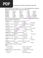 Part I. Choose The Correct Answer A, B, C or D Whose Underlined Part Is Pronounced