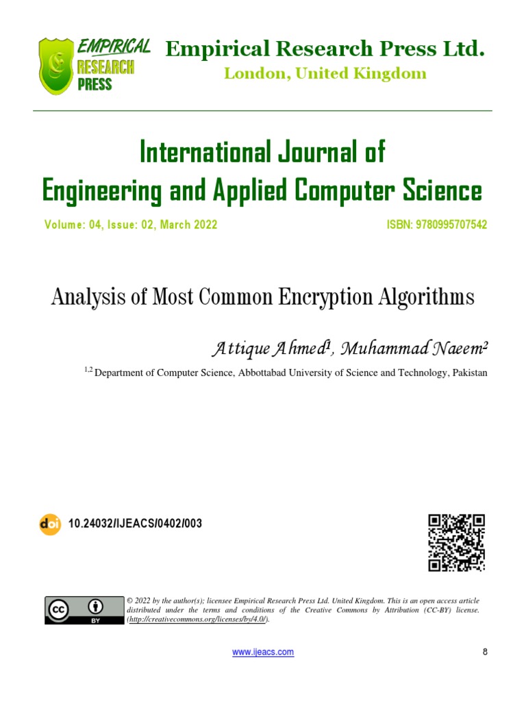Analysis of Most Common Encryption Algorithms | PDF | Cryptography ...