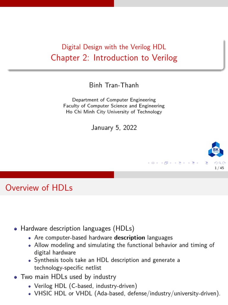 Chapter 2 Introduction To Verilog Digital Design With The Verilog HDL