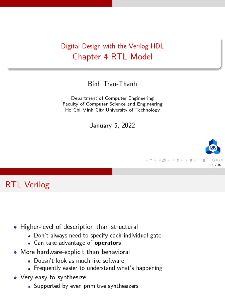RTL Modeling and Continuous Assignment in Verilog | PDF | Mathematical ...