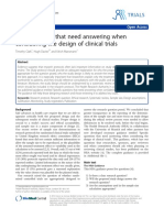 Five Questions That Need Answering When Considering The Design of Clinical Trials