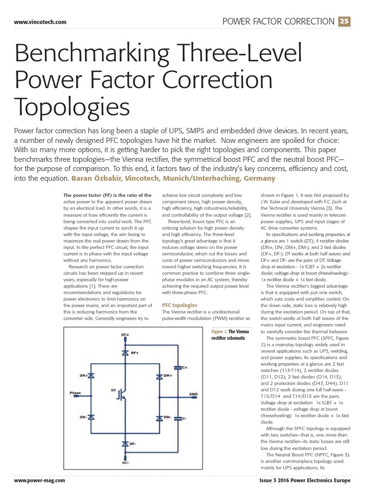 Benchmarking ThreeLevel Power Factor Correction Topologies Download
